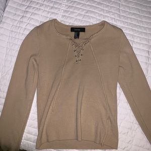 Forever 21 Lace Up Sweater